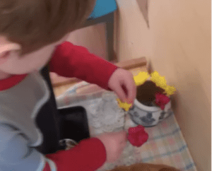 young learners participating in Montessori sensory exercises